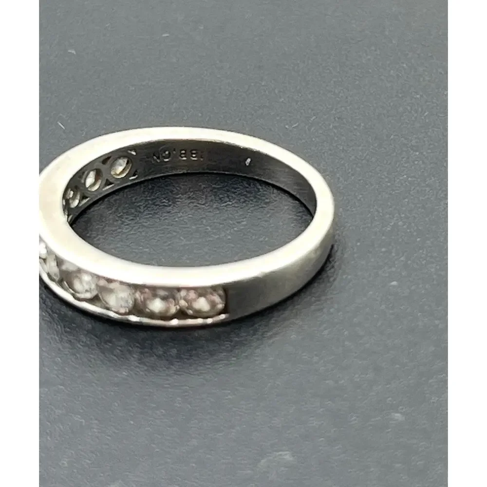 IBB Sterling Silver Designer CZ Band Half Eternity‎ Ring Sz 7.25